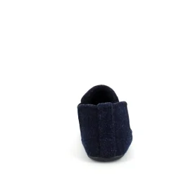 Mørkeblå filtet hjemmesko med god bredde og udtagelig indersål