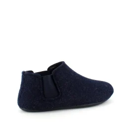 Mørkeblå filtet hjemmesko med god bredde og udtagelig indersål
