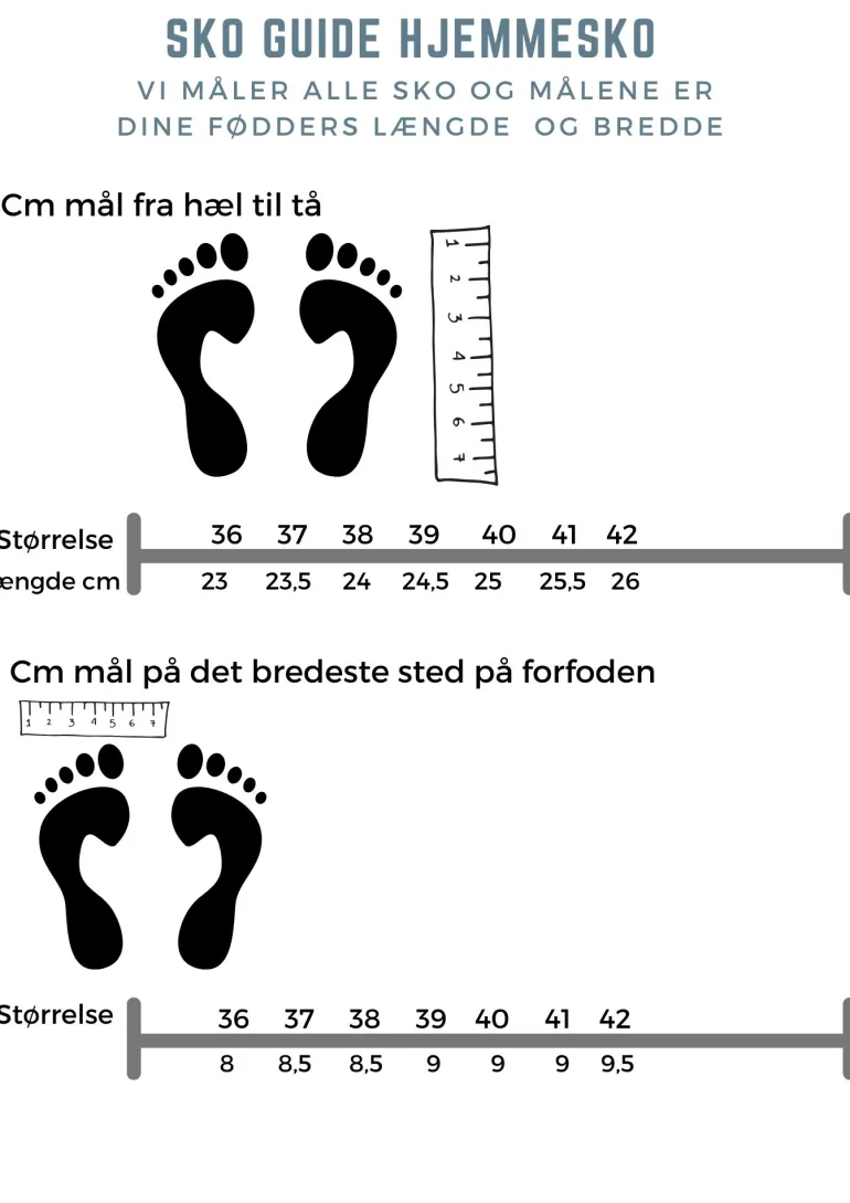 Mørkeblå filtet hjemmesko med god bredde og udtagelig indersål