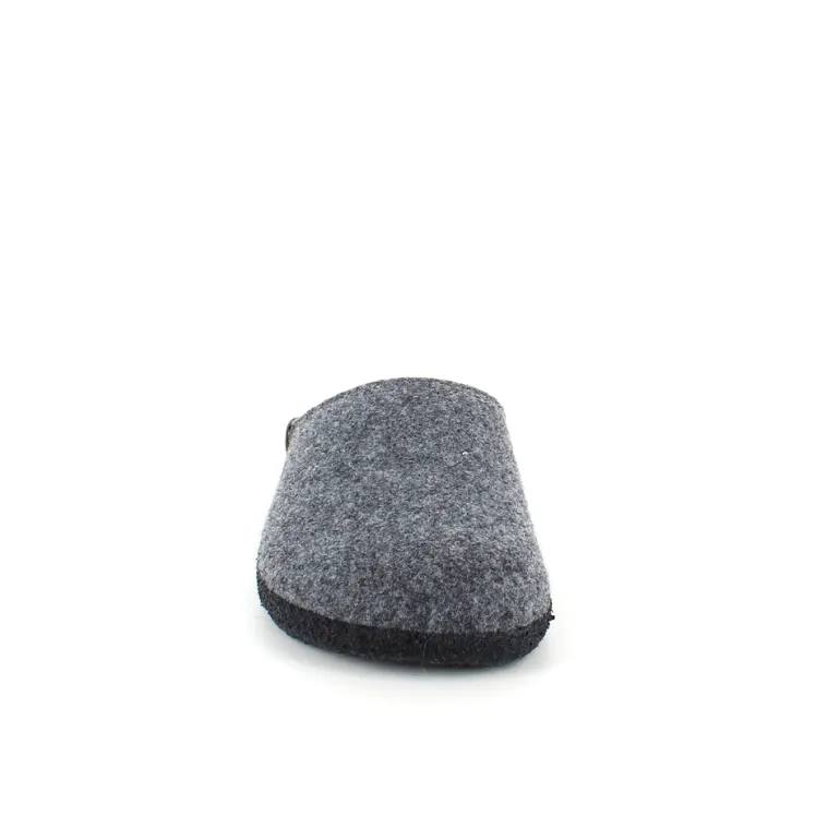 Mørkgrå filtet hjemmesko med svangstøtte