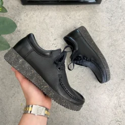 Nature sko i sort skind