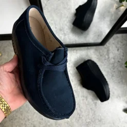 Navy ruskindssko med gængesål og svangstøtte