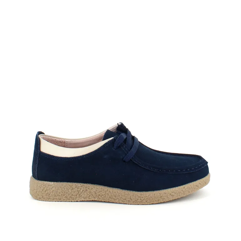 Navy ruskindssko med rågummisål