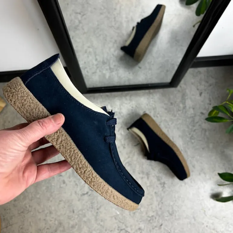 Navy ruskindssko med rågummisål