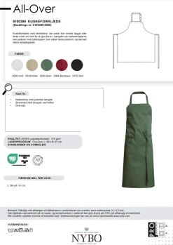 Nybo Grøn Kuskeforklæde, Justerbare Nakkestropper, One-Size