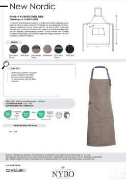 Nybo Khaki/Denimblå Unisex New Nordic Kuskeforklæde, Justerbar, 3D-Lommer