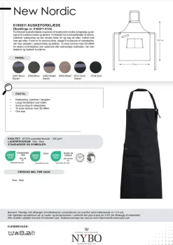 Nybo Sort Unisex New Nordic Kuskeforklæde, Justerbar, 3D-lommer