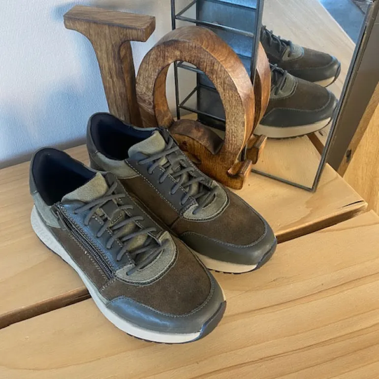 Olivengrøn Green Comfort sko med dobbelt lukning