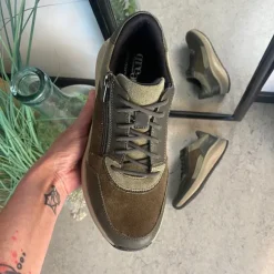 Olivengrøn Green Comfort sko med dobbelt lukning