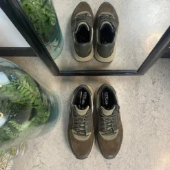 Olivengrøn Green Comfort sko med dobbelt lukning