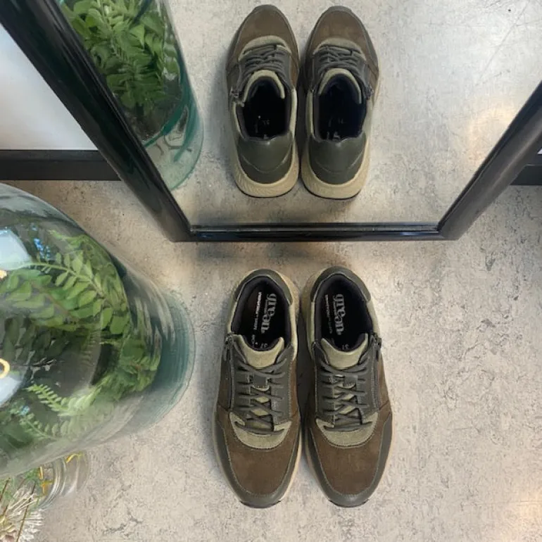 Olivengrøn Green Comfort sko med dobbelt lukning