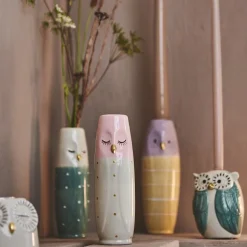 Pastel kloge ugler, porcelænsfigurer 17cm