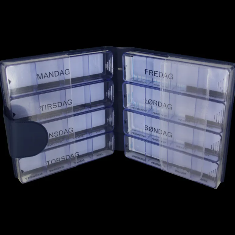 Pille æske Medimax, 7 æsker med ugedag og en blank