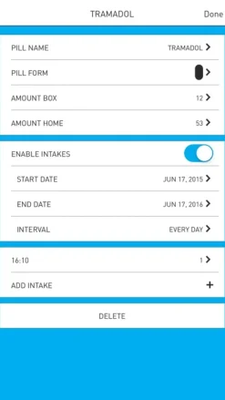 Pilleæske med huske app til telefonen.