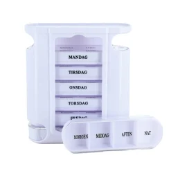 Pilleæske til 7 dage i kompakt æske