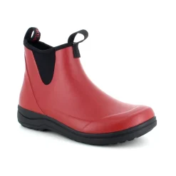 Rød luksus gummistøvle med svangstøtte fra Green Comfort