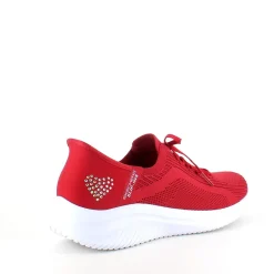 Rød Skechers Slip-ins med glimmer detaljer.