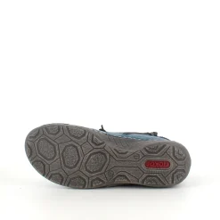 Rieker – kort blå støvle med snøre og lynlås.