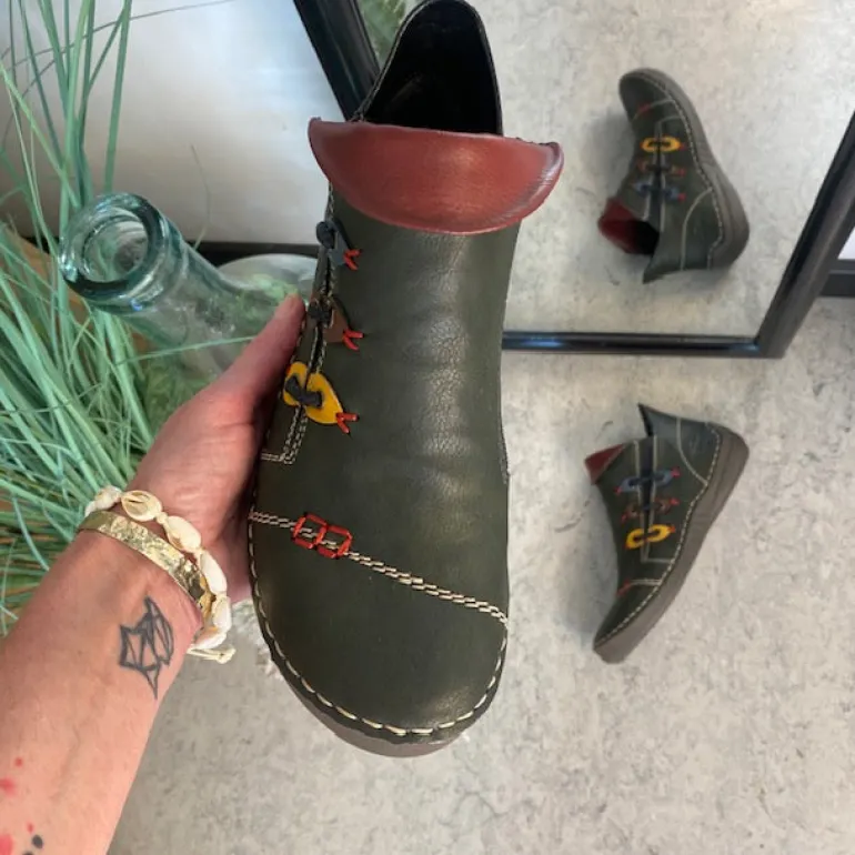 Rieker støvle til dame i grøn