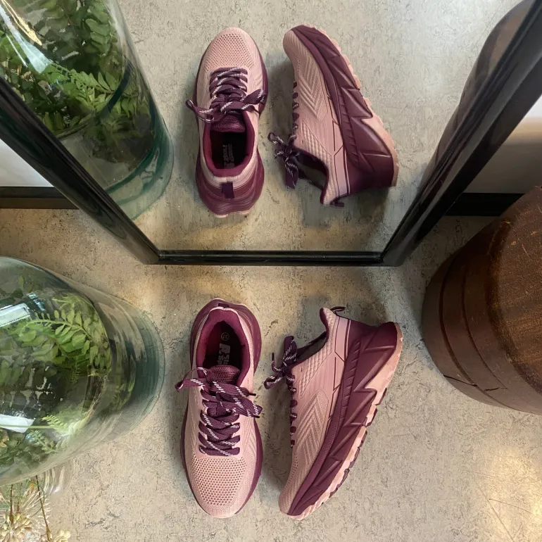 Rosa komfortsko med stødabsorberende sål