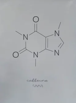 Sjov koffein molekyle plakat