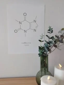 Sjov koffein molekyle plakat