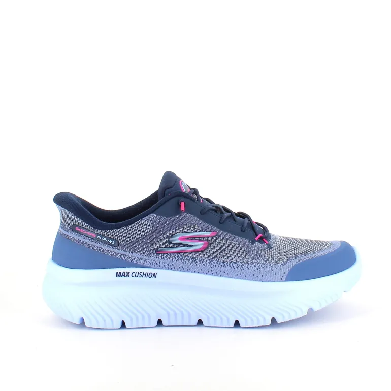 Skechers slip-in sko i blå med Max Cushion