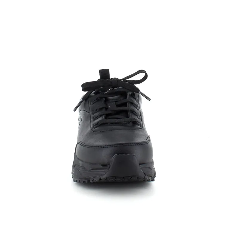 Skechers Work i sort skind med max cushioning såler