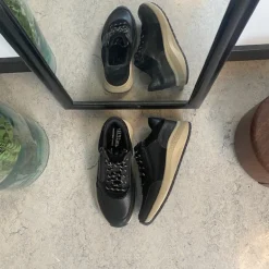 Sort Green Comfort sko med dobbelt lukning