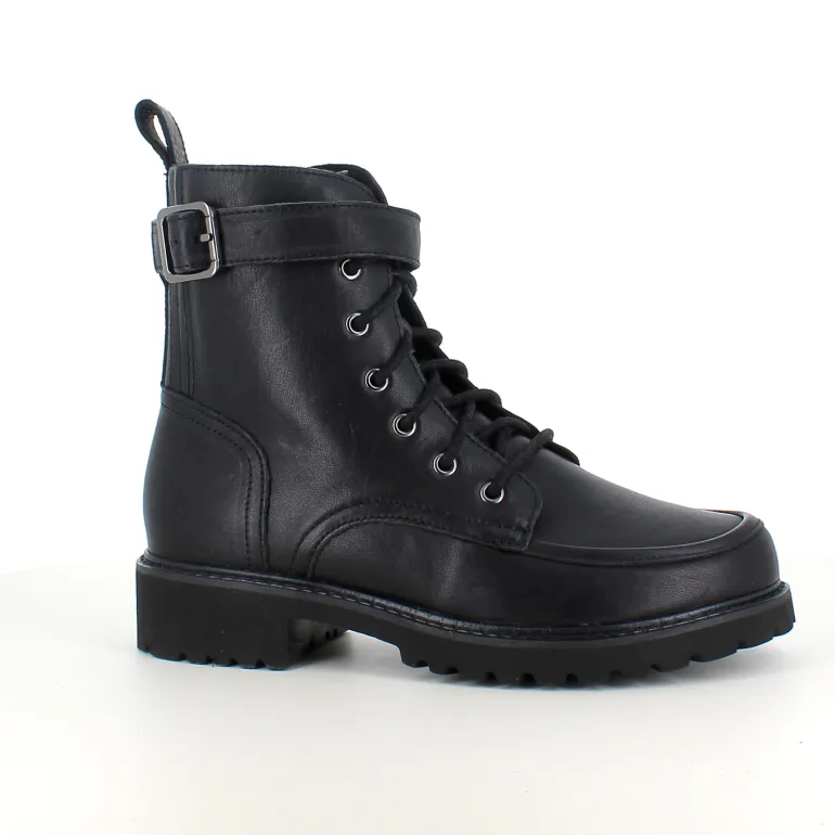 Sort Green Comfort snørestøvle med spænde