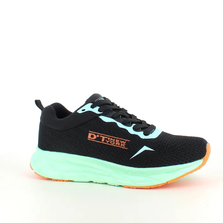 Sort letvægtssko med stødabsorberende sål