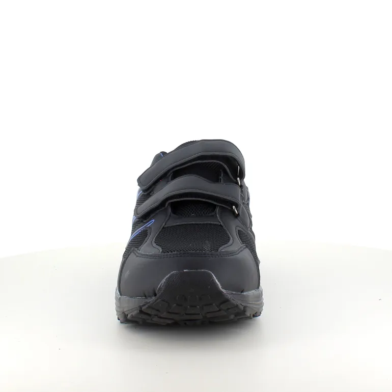 Sort letvægtssko med velcroremme og stødabsorberende sål