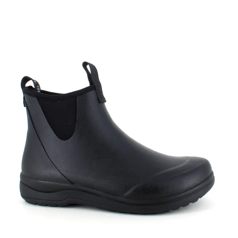 Sort luksus gummistøvle med svangstøtte fra Green Comfort