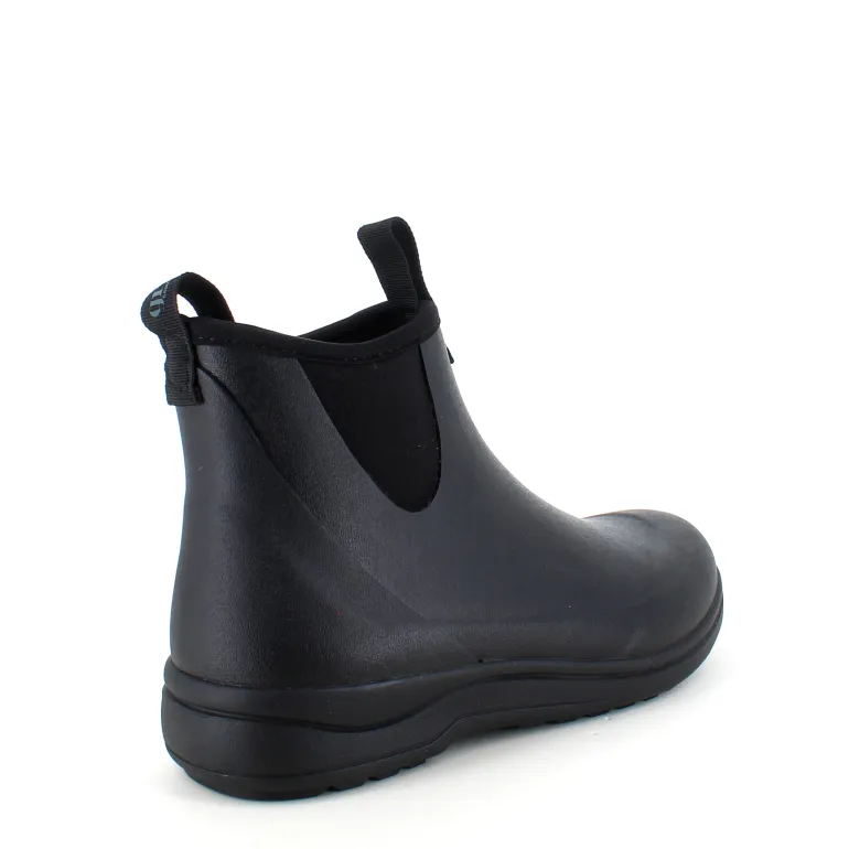 Sort luksus gummistøvle med svangstøtte fra Green Comfort