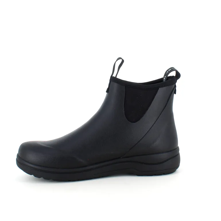 Sort luksus gummistøvle med svangstøtte fra Green Comfort