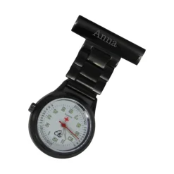 Sort metal sygeplejeur med gravering