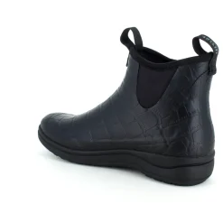 Sort mønstret luksus gummistøvle med svangstøtte