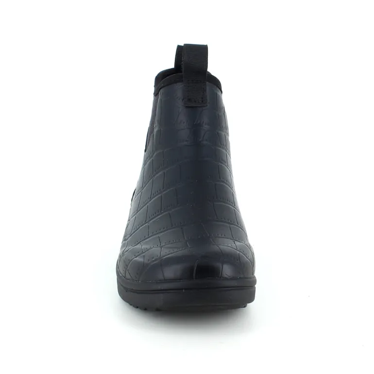 Sort mønstret luksus gummistøvle med svangstøtte