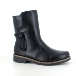 Sort Rieker vinterstøvle med foer og lynlås