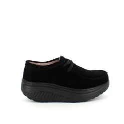 Sort ruskindssko med gængesål og svangstøtte