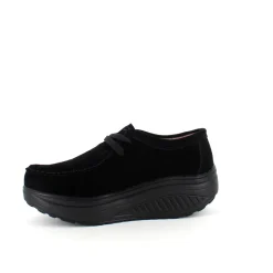 Sort ruskindssko med gængesål og svangstøtte