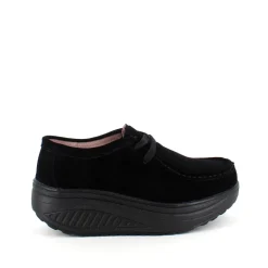 Sort ruskindssko med gængesål og svangstøtte