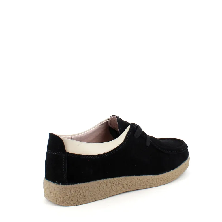 Sort ruskindssko med rågummisål