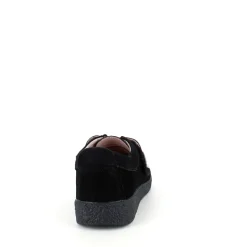 Sort ruskindssko med velcrolukning og gummisål