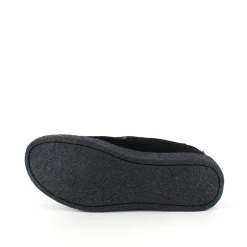 Sort ruskindssko med velcrolukning og gummisål