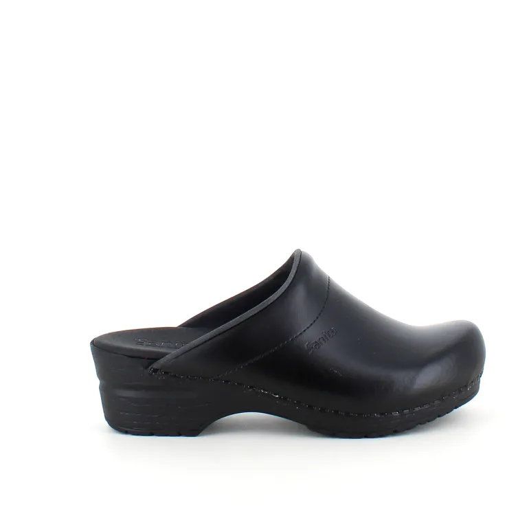 Sort Sanita tøffel træsko med fleksibel bund