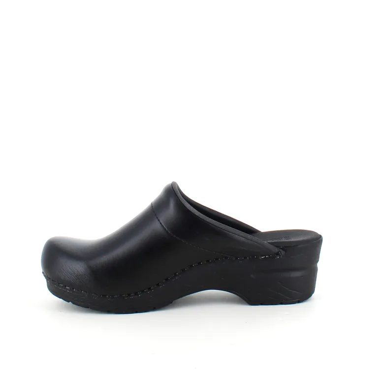 Sort Sanita tøffel træsko med fleksibel bund