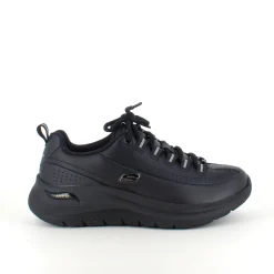 Sort Skechers med glat skind overflade