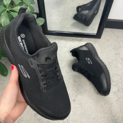 Sort Skechers work sko med ESD