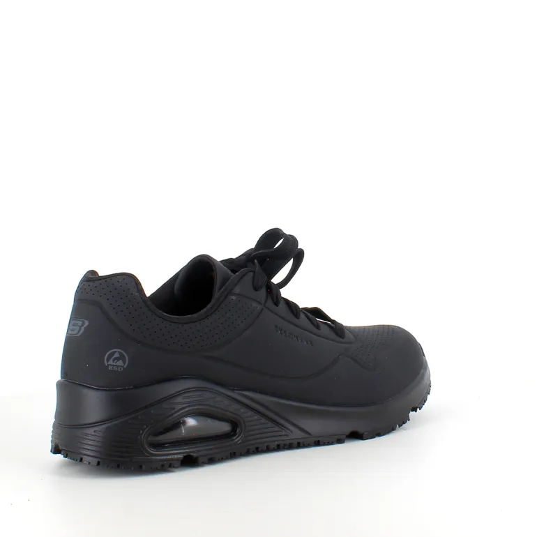 Sort skridsikker arbejdssko fra Skechers med ESD